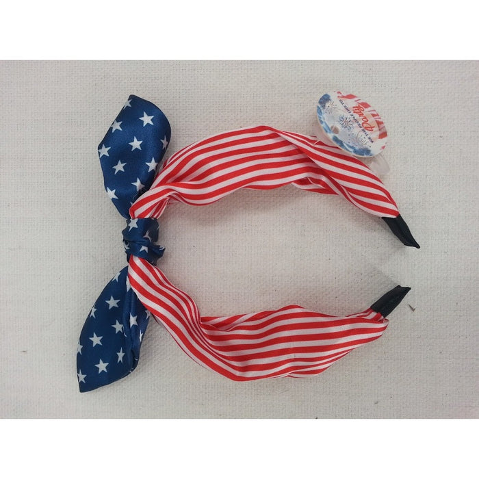 Lot of 3 Fourth of July Patriotic Red White Blue Headband Hair Tie NEW 4th Bows