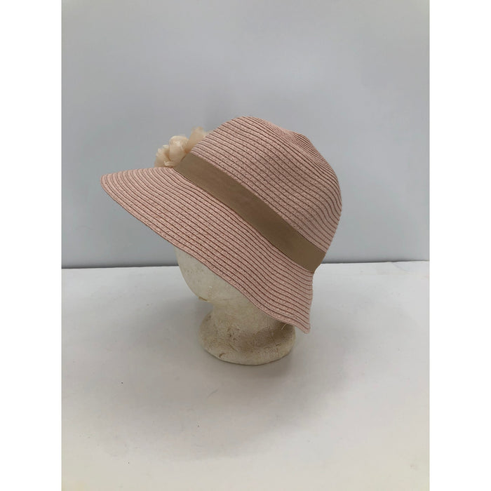 August Hats Lace Flower Detail Cloche Hat Pink Summer Spring Travel Packable