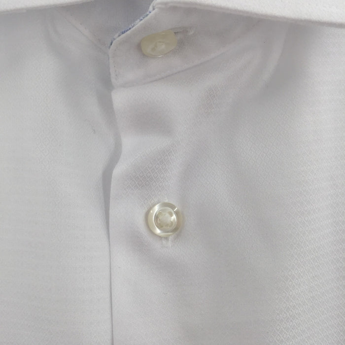 NORDSTROM 16.5" MEN'S SHOP Trim Fit Non-iron Dress Shirt White Triangle Dobby