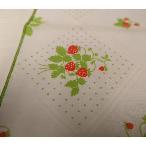 Strawberry Swiss Dot Enesco Inspired Cloth Napkins White Green Red Set of Six