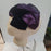 Vintage Capulet blue velveteen purple satin bows hat need new netting Union Made