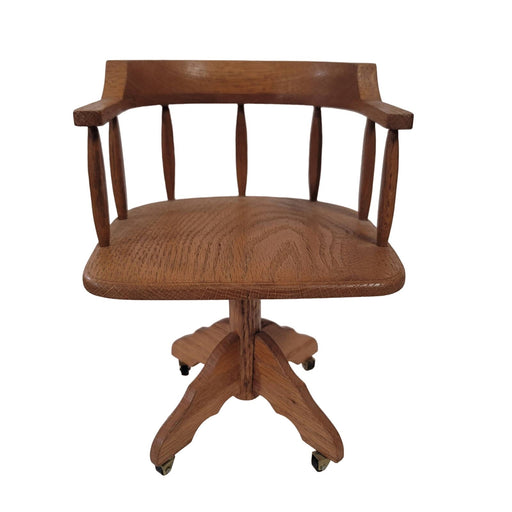 Handmade Miniature furniture office chair oak 9" x 6.6" J. DALTON Jackson S.C.