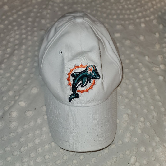 NFL Team Apparel Reebok Adjustable Dolphins ball cap hat white teal PHINS