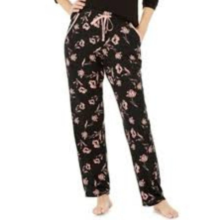 Charter Club XS BOTTOMS Pajama Pants PJs Drawstring Waist cozy rose AND BLACK