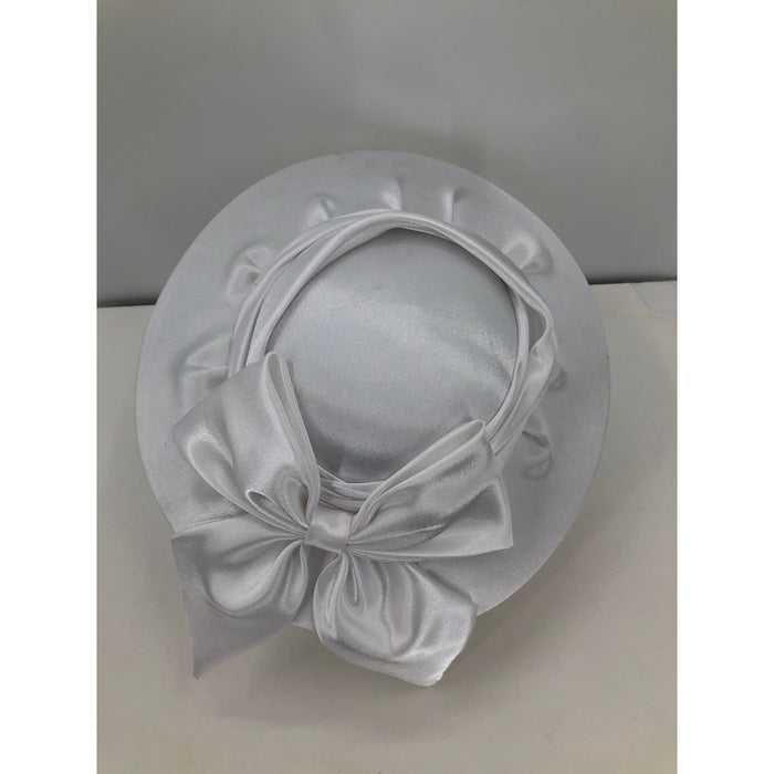 August Hats Draped Satin Hatinator White 1 size Easter Church Wide Brim Headband