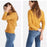 Madewell Women's Mock Neck Sweatshirt Size Large Nectar Gold NWT Drop Shoulder