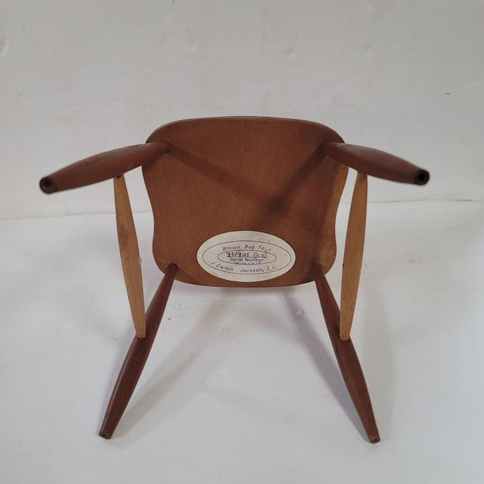 Handmade Miniature furniture chair oak? 9.6" x 5" J. DALTON Jackson S.C.