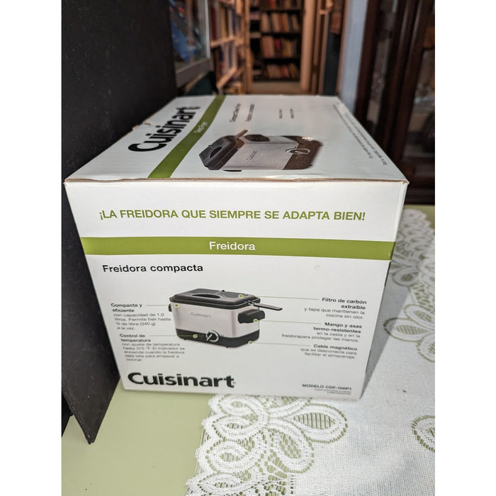 Cuisinart Compact Deep Fryer Electric Staineless Steel Model CDF-100P1