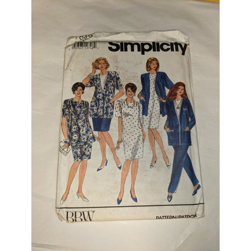 Vintage Pattern Sewing Crafts Simplicity 7896 BBW 90s Plus Size 18W-24W Dress