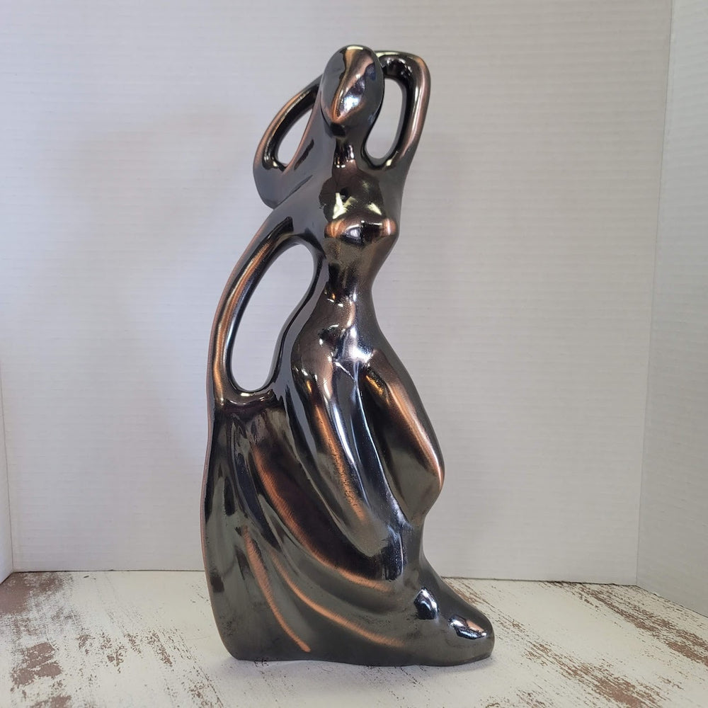 Metal Flamenco Dancer Sculpture Free form female Women Copper 15" tall Art