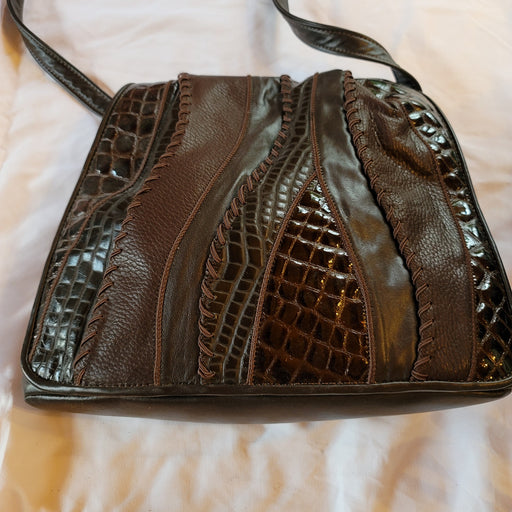 Paul Joseph Leather faux skins Cross Body Shoulder Bags Single Strap Brown NWT