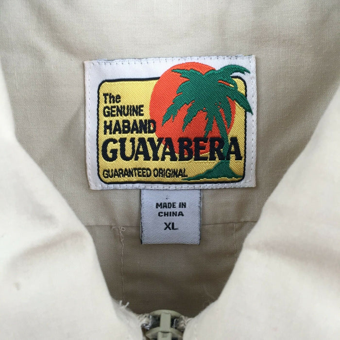 The Genuine Haband Guayabera Men's Embroidered Zip Up Shirt Short Sleeve X-Large