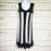 Connected Apparel Striped Sleeveless Fit & Flare Dress Black & White Size 16