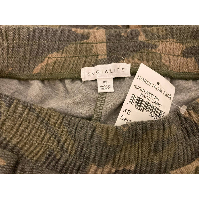 Socialite Women's Jogger Lounge Pants XS/Extra Small Sage Camo NWT Pull-On