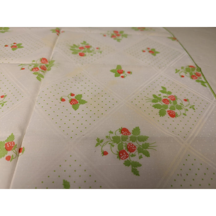 Strawberry Swiss Dot Enesco Inspired Cloth Napkins White Green Red Set of Six