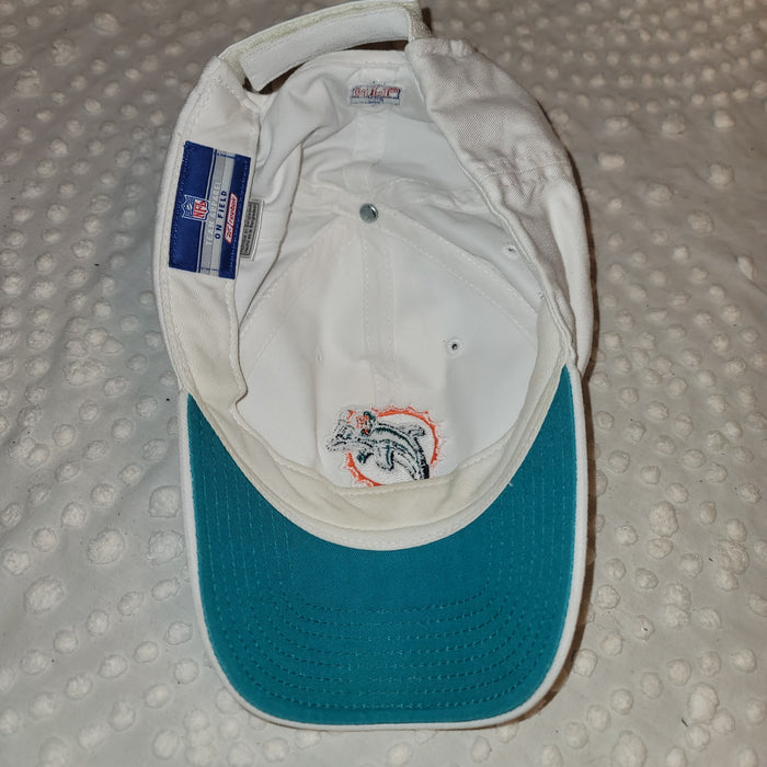 NFL Team Apparel Reebok Adjustable Dolphins ball cap hat white teal PHINS